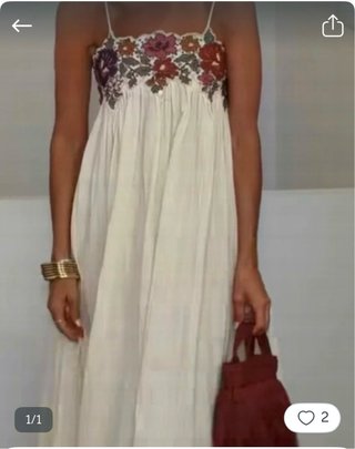 Vestido Zara bordado floral Talla XL