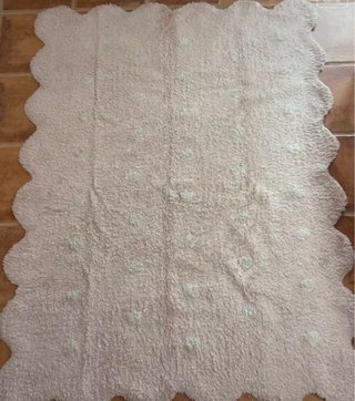 Alfombra galleta beige/rosa