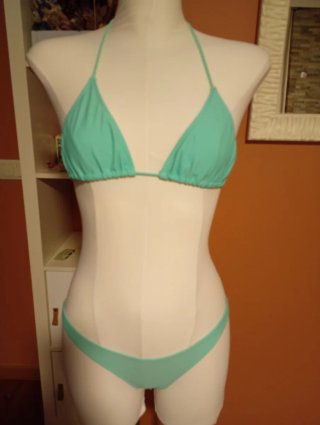 Bikini Triángulo Tanga Teal Talla Única