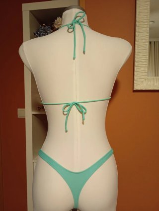 Bikini Triángulo Tanga Teal Talla Única