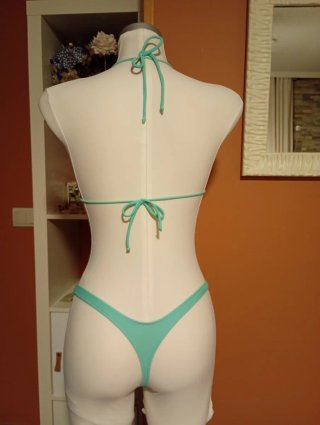 Bikini Triángulo Tanga Teal Talla Única