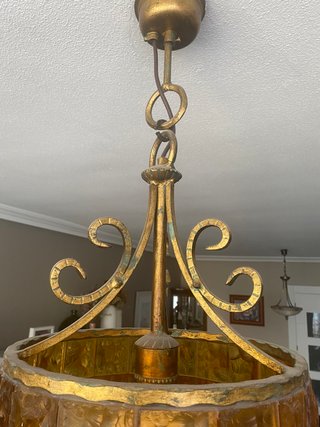 Lámpara Vintage Cristal Estilo Murano Poliarte