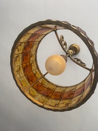 Lámpara Vintage Cristal Estilo Murano Poliarte