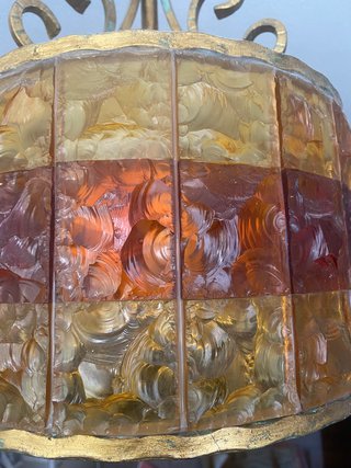 Lámpara Vintage Cristal Estilo Murano Poliarte