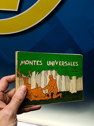 2 libros EXPLORANDO Y HALLANDO RUTAS + MONTES UNIVERSALES. JUEGOS DE INTERIOR Y BOSQUE