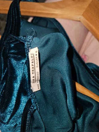 Top Terciopelo Brillante Azul Petróleo