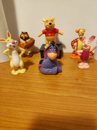 Lote 6 Figuras Vintage Winnie Pooh Disney