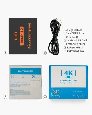 Splitter HDMI 1x4 4K 3D 1080P Duplicador