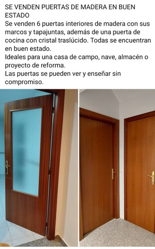 6 Puertas Madera Interiores + 1 Cocina Cristal