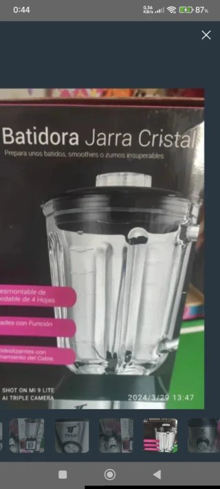 Batidora de Vaso Cristal Thulos 600W 1.5L