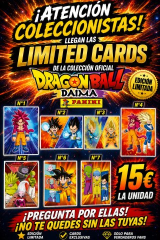 Cartas Dragon Ball Daima Edición Limitada Panini