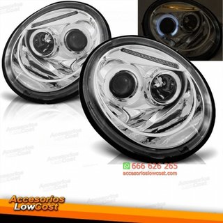FAROS CON OJOS DE ANGEL PARA VW BEETLE,98-05. CRI