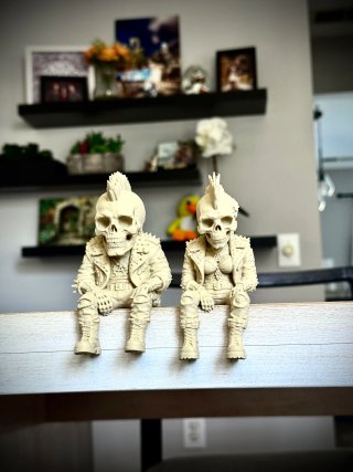Figuras Esqueleto Punk Set 2 unidades