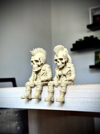 Figuras Esqueleto Punk Set 2 unidades