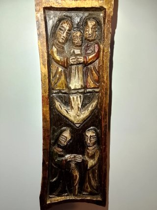 Antigua Cruz Biblia SXX Talla Madera