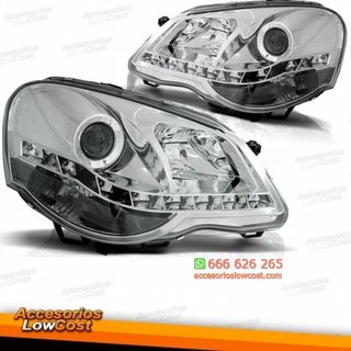 FAROS CON LUZ DIURNA DE LED VW POLO 9N3,05-09.CRI