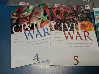 cómic, Civil War 01 AL 7 + Primera Linea. Completa. (2007) más extras (PERIÓDICO)