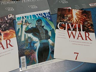 cómic, Civil War 01 AL 7 + Primera Linea. Completa. (2007) más extras (PERIÓDICO)