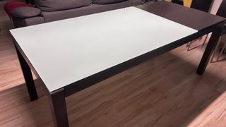 Mesa de comedor extensible cristal y madera
