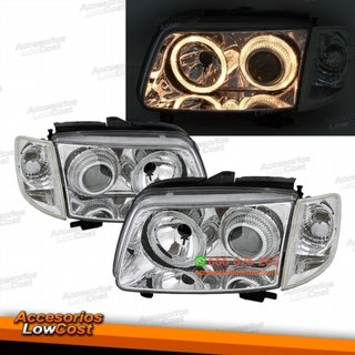 FAROS CON OJOS DE ANGEL PARA VW POLO 6N2, 99-01.