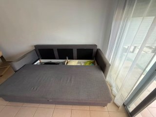 Sofá Cama Gris Tela