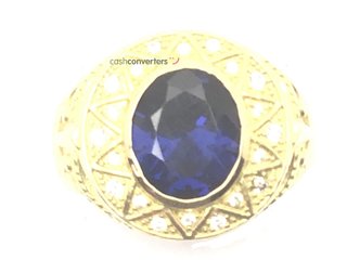 sello oro 18k con piedra con circonita