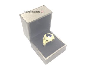 sello oro 18k con piedra con circonita