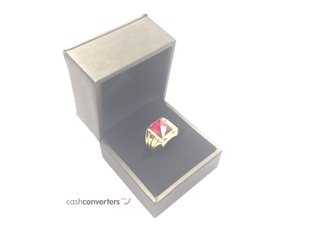 sello oro 18k con piedra con circonita