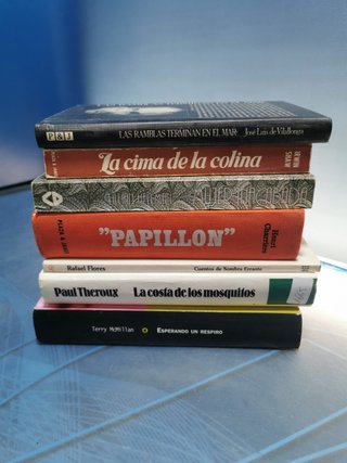 7 NOVELAS, LIBROS, la costa de los mosquitos, Esperando un respiro, La cima de la colina y mas
