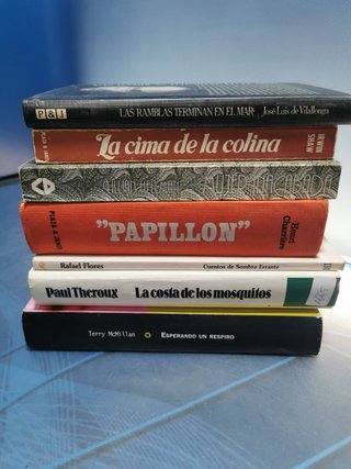 7 NOVELAS, LIBROS, la costa de los mosquitos, Esperando un respiro, La cima de la colina y mas