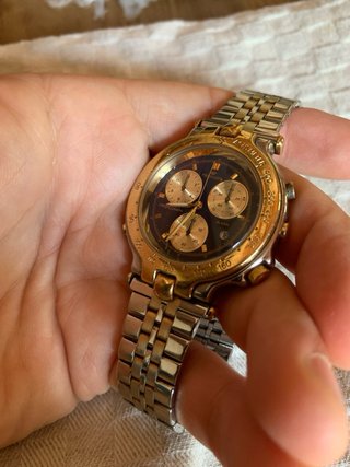 Orologio Pryngeps CR721 Uomo Placcato Oro Cronogra