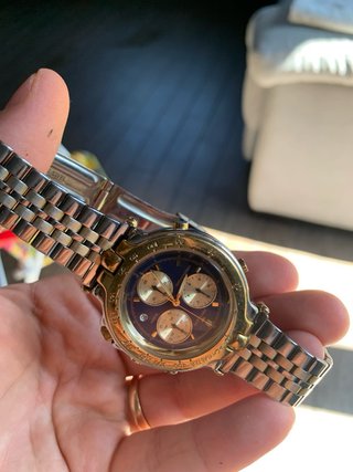 Orologio Pryngeps CR721 Uomo Placcato Oro Cronogra