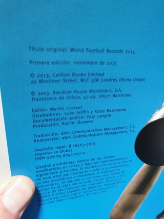 Libro, futbol,  world football records, gran formato