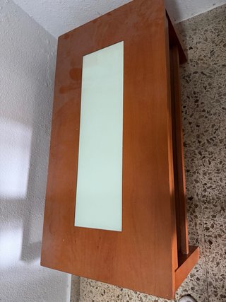 Mesa baja madera y cristal