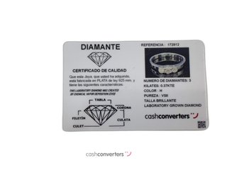 anillo plata 925mm con piedra con diamante de laboratorio