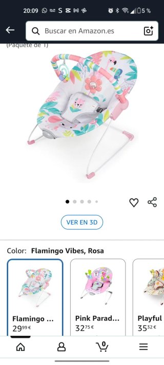 Bright Starts Flamingo Vibes Hamaca Vibratoria