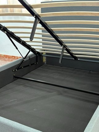 Cama canapé tapizada gris