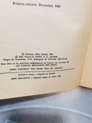 Libro Las aves mensajeras de los dioses, Christine dequerlor