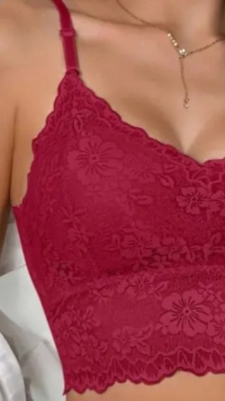 Bralette encaje rojo nuevo talla L