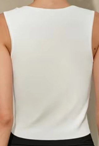 Camiseta blanca, detalles de cuentas nueva L