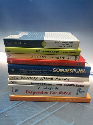 lote de 9 libros de humor, goma espuma y mas