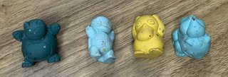 Lotto 4 Mini Figure Pokémon Gomma Dura Vintage