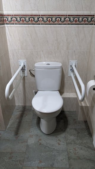Dos barras abatibles para baño adaptado