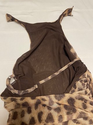 Vestido Leopardo Zara Halter Midi