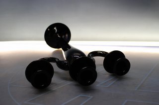 Candelabro de cristal negro 3 brazos.