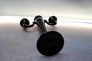 Candelabro de cristal negro 3 brazos.
