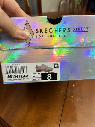 Deportivas Skechers Piel Lavanda y Naranja