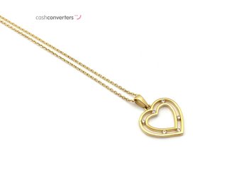 gargantilla oro 18k con piedra con circonita 22cm