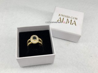anillo oro 18k con piedra