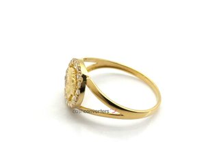 sello oro 18k con piedra con circonita